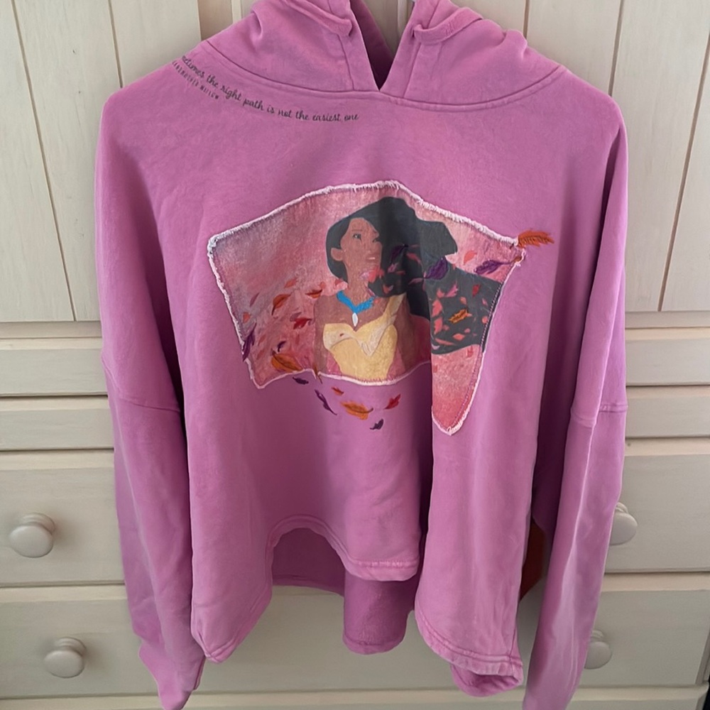 NWT Disney Pocahontas crop top hoodie